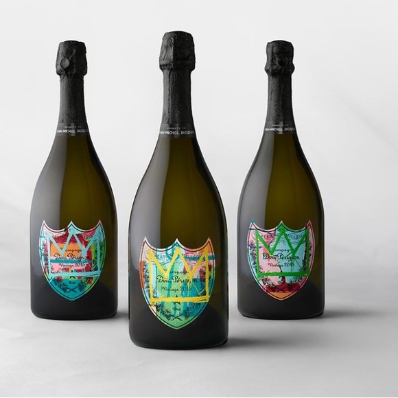 Champagne dom Perignon Jean Michael Basquiat Bottle Empty Set 3 Labels brut 2015 - Picture 2 of 2